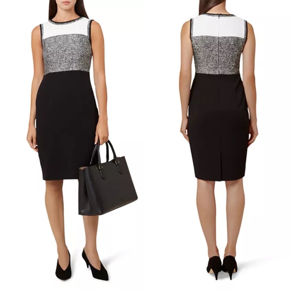 HOBBS LONDON Robyn Tweed-Detail Sheath Dress